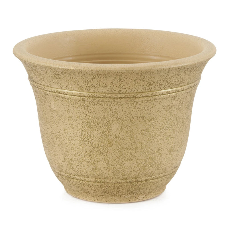 HC Companies Sierra 10 Inch Round Resin Flower Garden Planter Pot, Arizona Sand Garden Plants