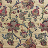 Jacobean Garden Tapestry Fabric Gold Weave Vintage Jacquard Upholstery Cushion Flowering Plants