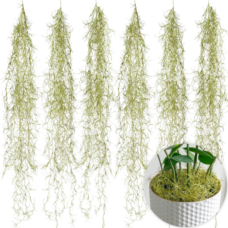 Fake Spanish Moss (6 Pack, 33" Long) Ð Realistic Artificial Hanging Moss for ... Green Plant