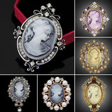 Retro Cameo Crystal Brooch Pin Flower Women Lady Wedding DIY Bouquet Jewelry Hot Bouquet