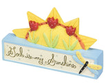 GOD is My Sunshine Resin Blossom Bucket Christian Gift Sun Flowers Dragonfly NWT Sunflower
