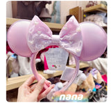2026 Disney  Parks Pink Mickey Icon Head Bow Fashion Mickey Minnie Ears Headband Roses