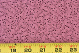 35" Long, Vintage, Dark Burgundy Calico on Dusty-Rose Cotton, RJR, Beyer, P9611 Flowering Plants