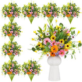 12 Bundles Artificial Wildflowers Bouquet Spring Daisy Sunflower Floral Arran... Sunflower