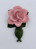 Capodimonte Italy Porcelain Pink Rose Flower Handcrafted Floral Decor NIB! Roses