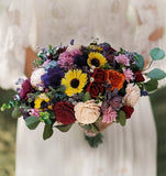 Wildflower Bridal Bouquet Sunflower Sola Wood Bridesmaid Faux Wedding Flowers Bouquet