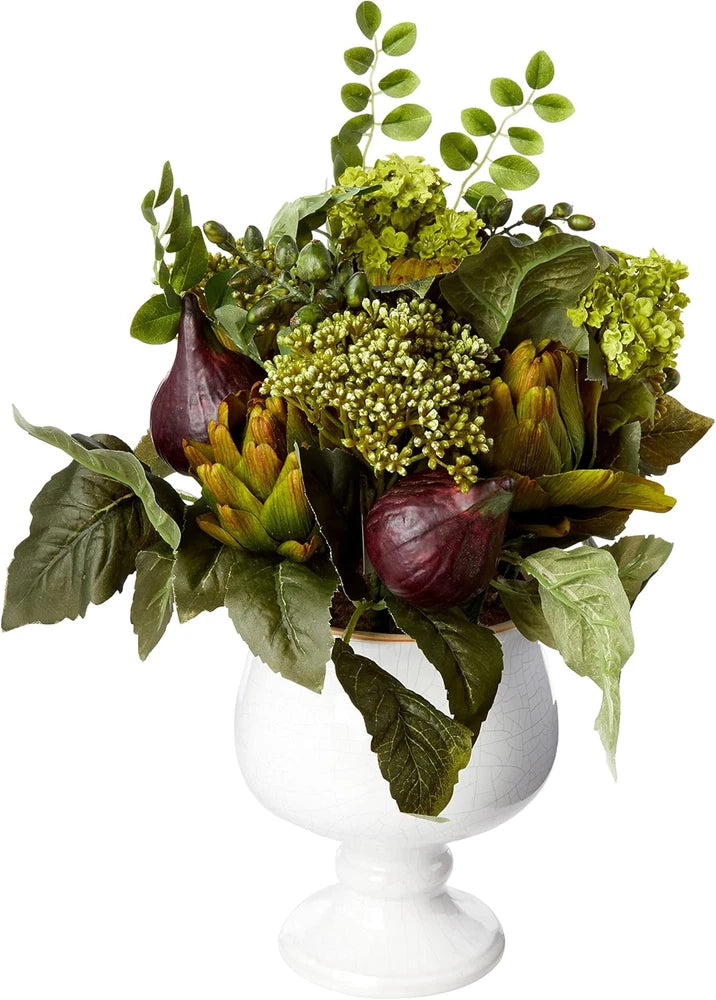 Artichoke and Hydrangea Silk Flower Arrangement Hydrangea