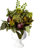 Artichoke and Hydrangea Silk Flower Arrangement Hydrangea