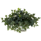 Nearly Natural Ivy W/White Wash Planter Silk Plant Realistic Home Garden Decor Green Plant