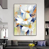Hand painted Oil Painting Modern Flower Peony Flower Art Canvas Living Room Peony