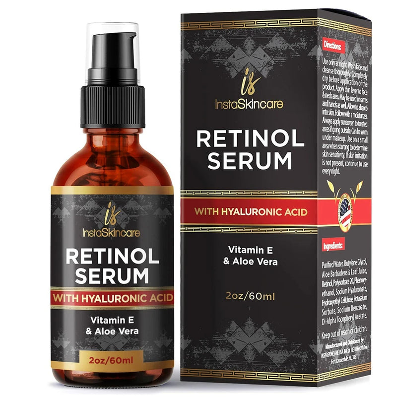 Retinol Serum For Face Anti Aging + Hyaluronic Acid Vitamin A E Aloe Vera Bouquet