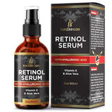 Retinol Serum For Face Anti Aging + Hyaluronic Acid Vitamin A E Aloe Vera Bouquet