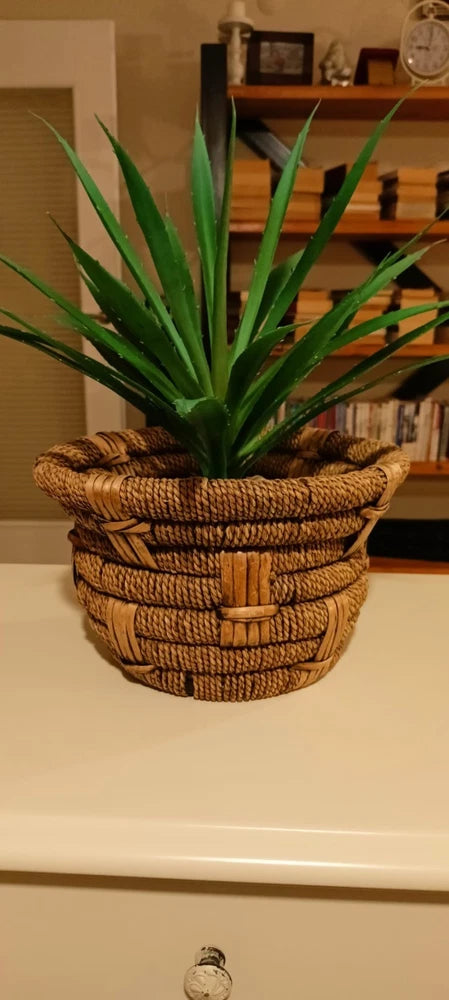 Artificial plant in wicker basket Green Plant
