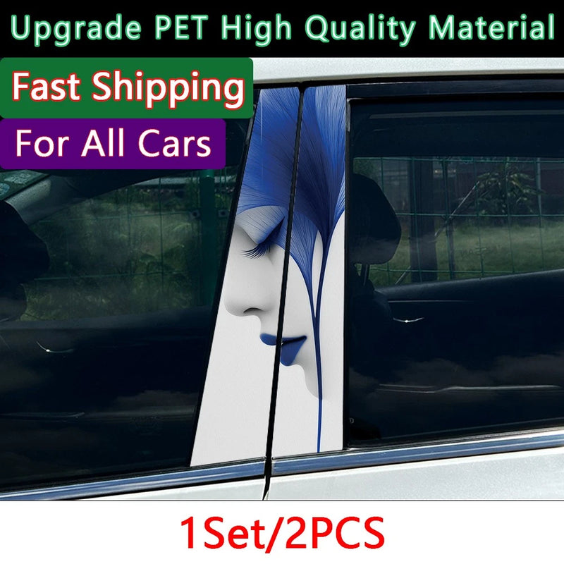 2pcs Sun Flower Creative Private Car Center Pillar B Pillar Protective Film Sunflower