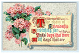 Antique Friendship Postcard Pink Hydrangeas Floral Quote Early 1900s Unposted Hydrangea