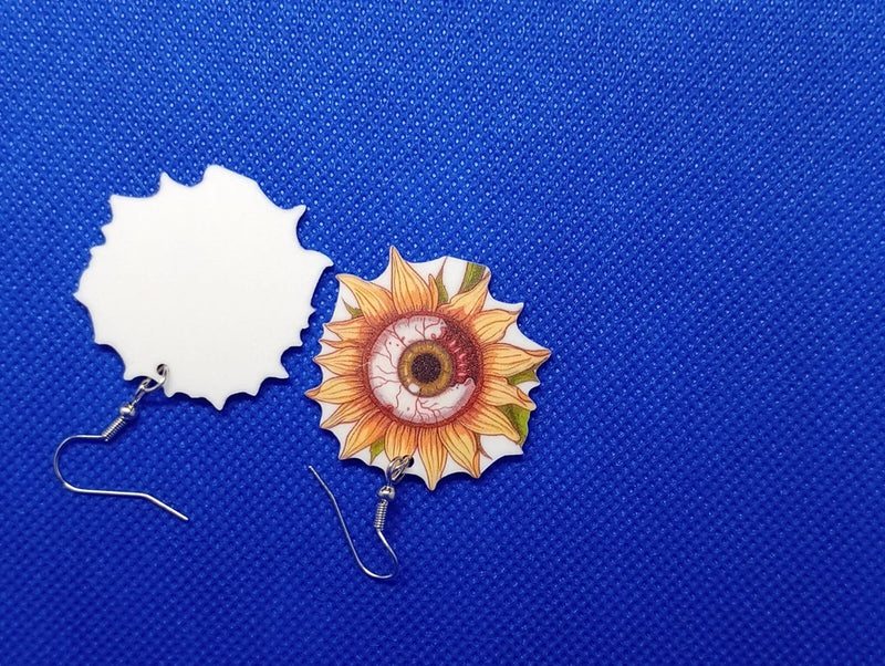 Halloween Sunflower Eye Earrings Sunflower