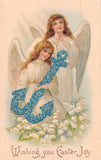 Lovely Angels, Lily of the Valley & Anchor Made of Forget-Me-Nots-Old Easter PC Lily