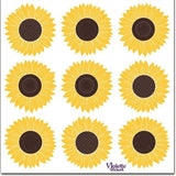 Violette Stickers Gold Foil Yellow Sunflowers  Flowers Crafts Planner Supply Sunflower