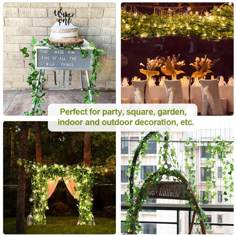 Green Leaf Rattan Artificial Ivy Garland Fake Leaf Plants Vine Garland HAVX Green Plant