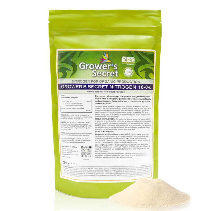 Grower's Secret Nitrogen 16-0-0 ¥ Organic ¥ Readily Available For Uptake ¥ 1 Lb Orchids