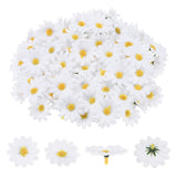 Artificial Flower Heads (2 Inch, White) 100 PCS - Sunflower Silk Flowers Sunflower