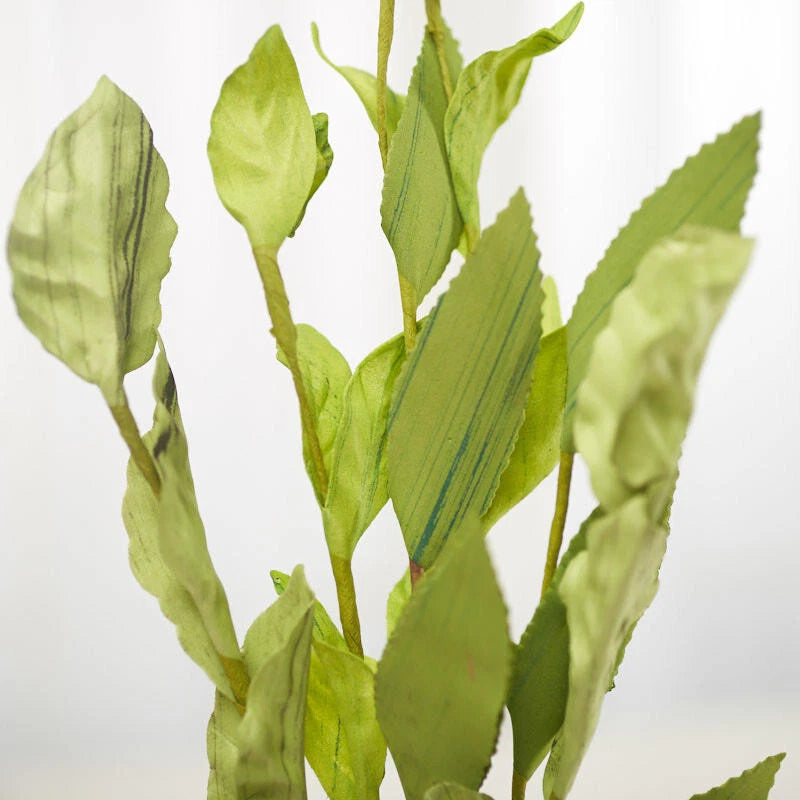 Artificial herb leaf decorative spray with green leaves on stems