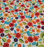 1/2 yd OOP Folkloric Packed Floral Fabric Bright Flowers Color Cotton Fabric Flowering Plants