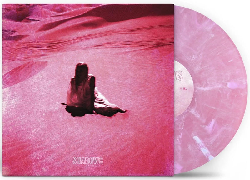 Pink vinyl LP record with illustrated cover, featuring the word "SHADOWS"