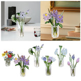 Glass Flowers Figurine with Vase Bouquet Gift for Mom Girlfriend Mother Day Lily
