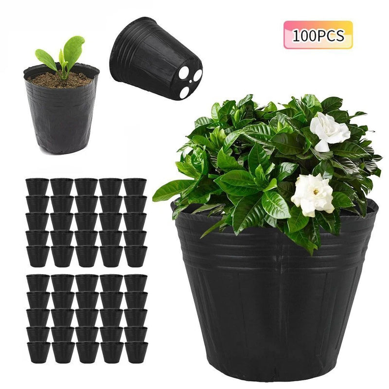 100/200 Plant Flower Pots Living Garden Nursery Seedlings Pot Container 6.5-9cm Garden Plants