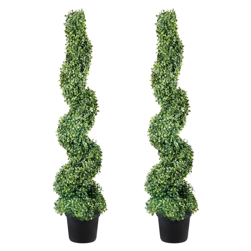 2 pcs. Artificial Boxwood Tower Topiary Spiral Artificial Plant 122cm high Green Plant