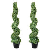 2 pcs. Artificial Boxwood Tower Topiary Spiral Artificial Plant 122cm high Green Plant