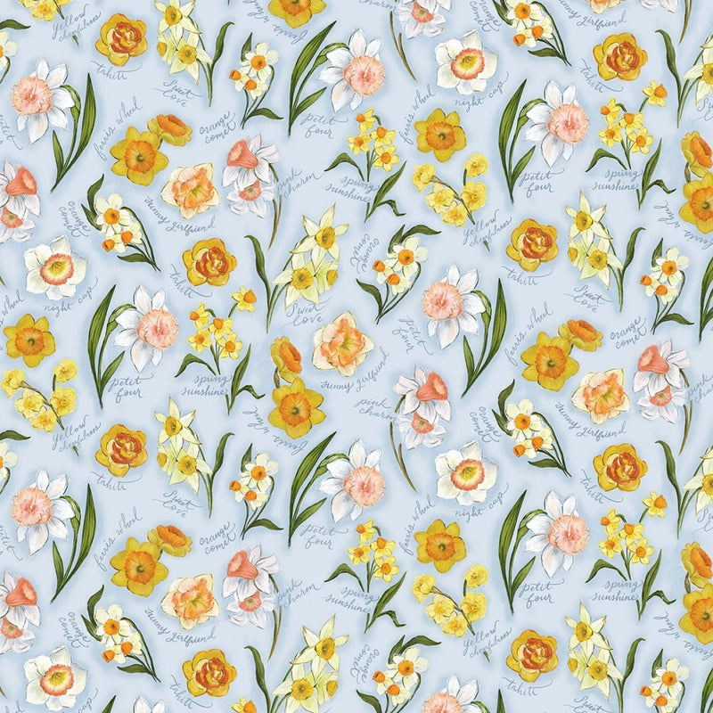 Michael Miller Flower Market by Lily & Val DDC11821 Multi Daffodils   Cotton Lily