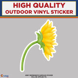 Sideways Sunflower, Sun Flower, High Quality Vinyl Stickers Sunflower