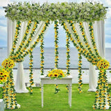 Sunflower Artificial Garland Silk Fake Flower Vine Decor Flower Ivy Home Wedding Sunflower