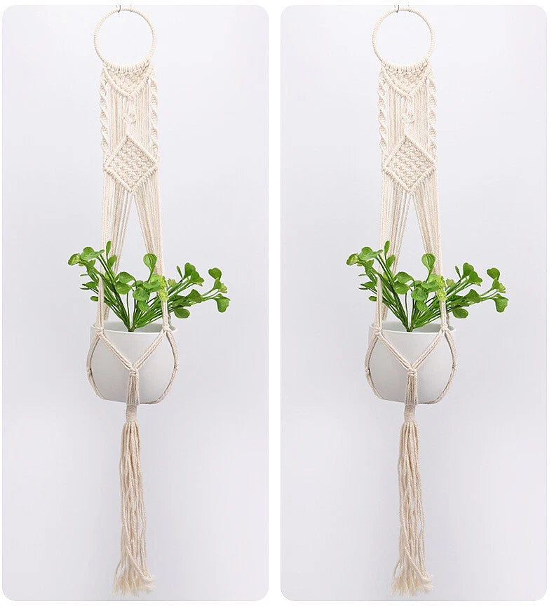 Macrame Plant Hanger Flower Pot Garden Holder Garden Hanging Rope Basket Garden Plants