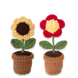 2PCS Crocheted Sunflower Bouquet, Sunflower Handmade Crochet, Knitted Fake Fl... Sunflower
