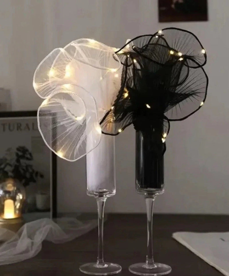 LED Plated Tulle Mesh for Floral Arrangements Ð Glowing Bouquet Wrap Bouquet