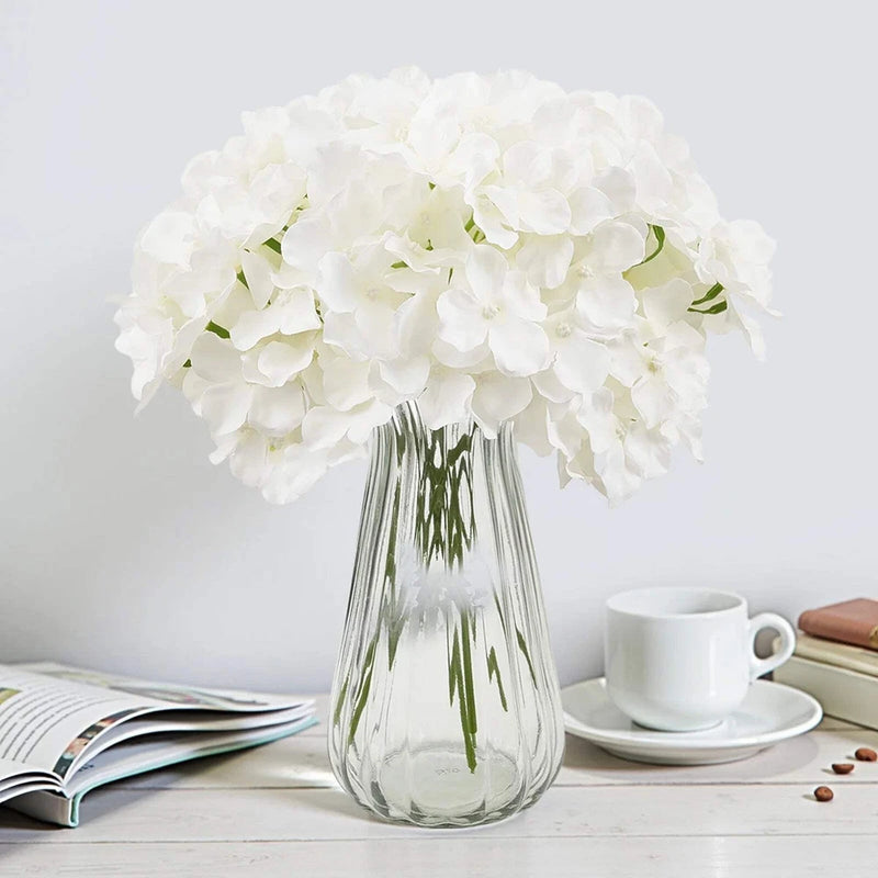 Artificial White Hydrangea Flowers Bulk, Realistic Silk Faux Hydrangea Real Touc Hydrangea