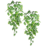 2 Pcs Fake Monstera Plant Hanging Artificial Plants Indoor Realistic Green Plant