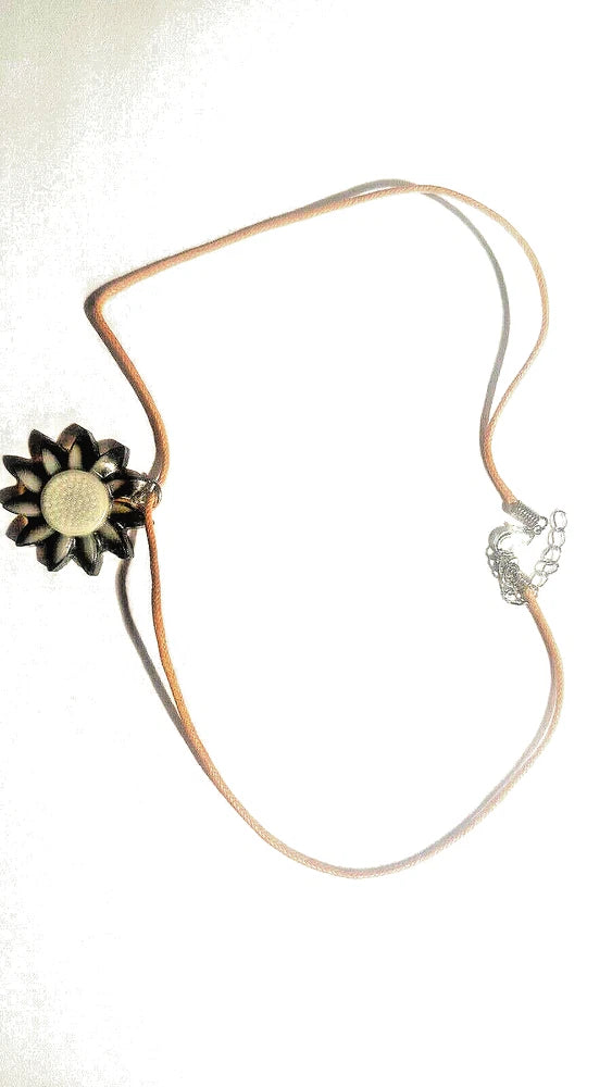handmade Resin Sunflower Necklace for women, children on color cord lightweight Sunflower