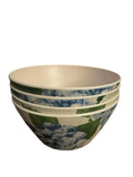 Anthropologie Patina Vie Hydrangea 4 Bowl Set Blue Green EUC Grand Millennial Hydrangea