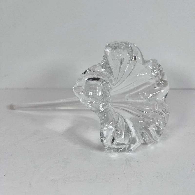 Glass Lily Trumpet Flower Hand Blown Clear Art Glass Floral 7Ó Decor Lily