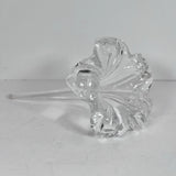 Glass Lily Trumpet Flower Hand Blown Clear Art Glass Floral 7Ó Decor Lily