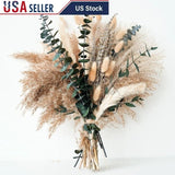 Boho Dried Flower Bouquet Rustic Decor Pampas Eucalyptus Lavender DIY Accent New Pampas Grass