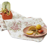 DaDa Bedding Dainty Cottage Floral Roses Quilted Cotton Dining Table Runner Roses