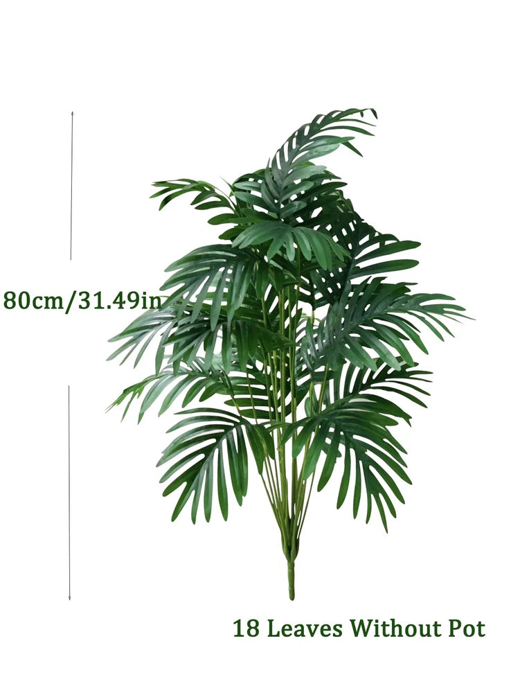70-80cm Large Artificial Palm Tree Tropical Green Leaves Fake Plants Plastic Green Plant