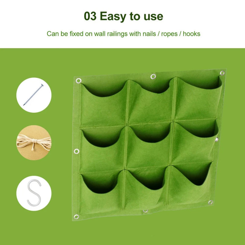 Hanging Grow Bags for Plants Fabric Growing Pouches Containers Wall Garden Plants
