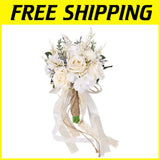 Elegant White Champagne Wedding Bouquet Bouquet