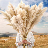 Wavwavw 40pcs 46 Inch Fluffy Tall Pampas Grass Decor Bulk, Natural Dried Pamp... Pampas Grass